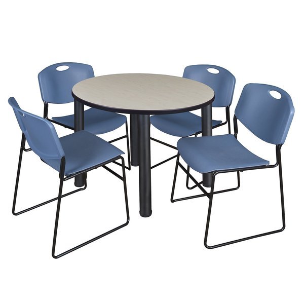 Round Tables > Breakroom Tables > Kee Round Table & Chair Sets, 42 W, 42 L, 29 H, Maple, REGENCY, Mfr# TB42RNDPLBPBK44BE